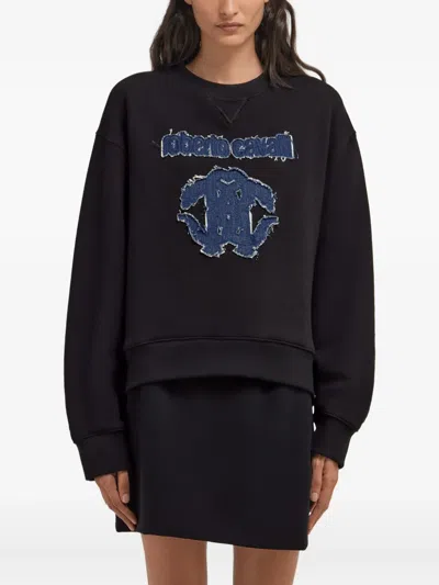 Roberto Cavalli Logo Sweatshirt In Black
