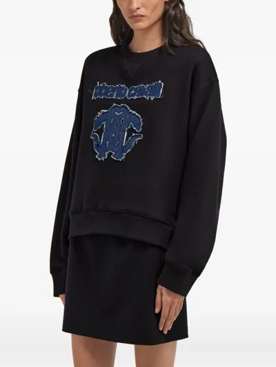 Roberto Cavalli Logo Sweatshirt In Black