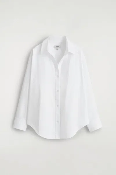 Cos Camicia In Cotone Con Colletto Aperto In White