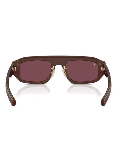Ferrari Rectangular-frame Sunglasses In Brown