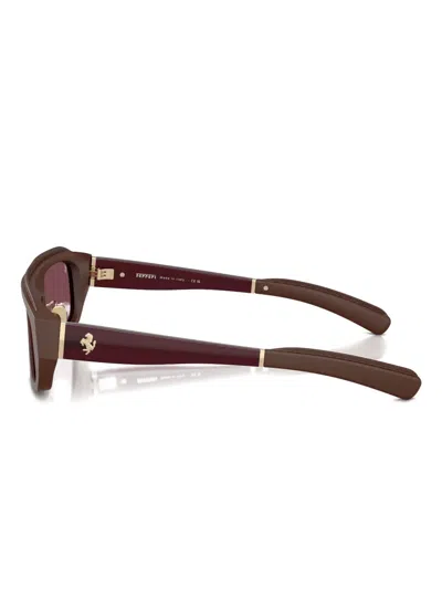 Ferrari Rectangular-frame Sunglasses In Brown