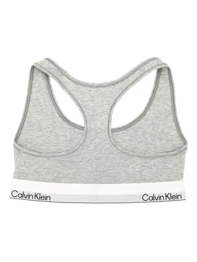 Calvin Klein Icon Cotton Modal Unlined Bralette In Gray