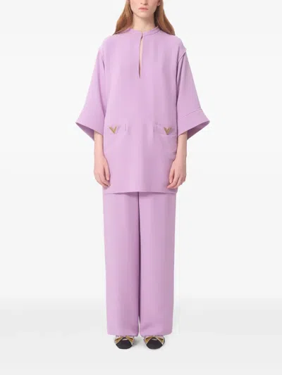 Valentino Cady Couture Dress Woman Soft Wisteria 46 In Purple