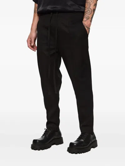 Hamza Drawstring Panelled Trousers In Black