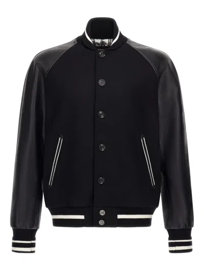 Roberto Cavalli Contrast-panel Bomber Jacket In Black