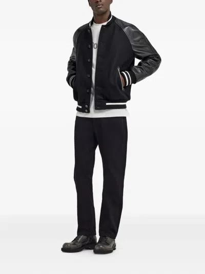 Roberto Cavalli Contrast-panel Bomber Jacket In Black