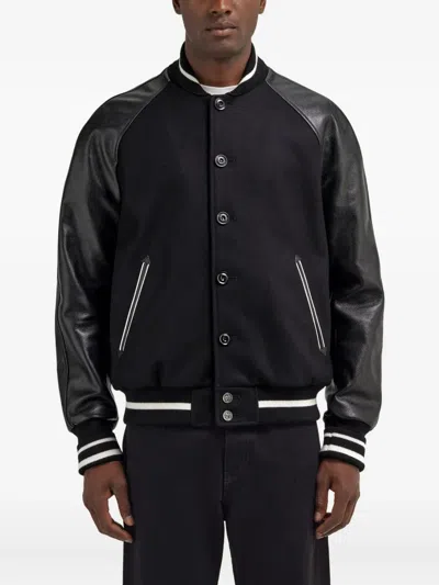 Roberto Cavalli Contrast-panel Bomber Jacket In Black