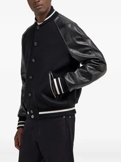 Roberto Cavalli Contrast-panel Bomber Jacket In Black