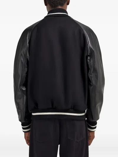 Roberto Cavalli Contrast-panel Bomber Jacket In Black