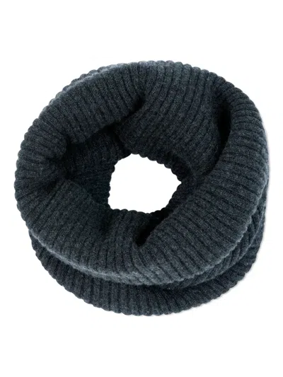 Eric Bompard Ribbed Scarf In Gray