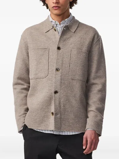 Nn07 Merino Wool Jonas Overshirt In Brown