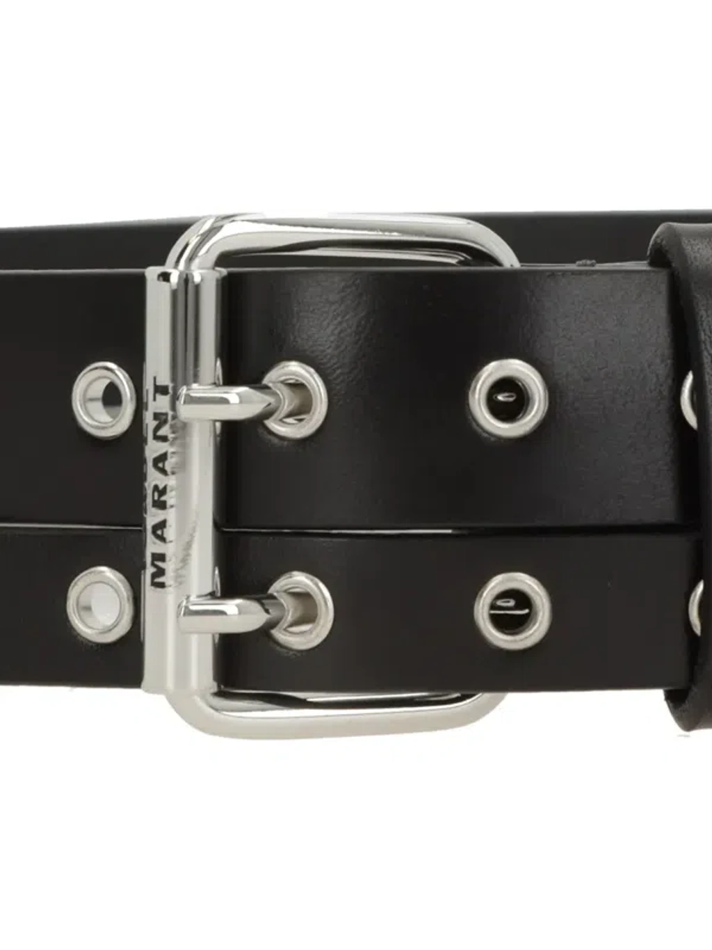 Isabel Marant NWT Authentic Split Grommet Leather Belt Isabel Marant Split Belt in Black/Silver – Hampden Clothing main image 4
