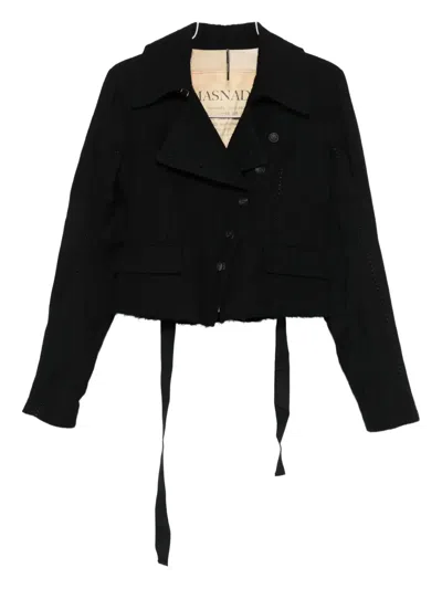 Masnada Strap-detail Cropped Blazer In Black