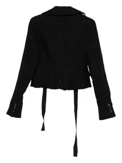 Masnada Strap-detail Cropped Blazer In Black