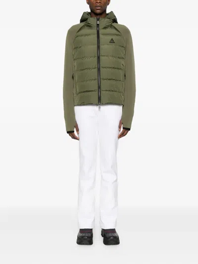 Moncler Logo-patch Quilted Jacket In Green