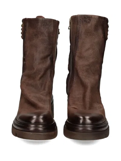 As98 Studded Heeled Boot In Brown