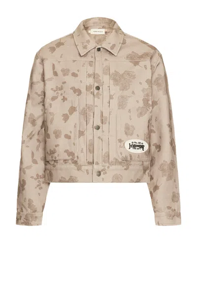Honor The Gift Tonal Floral Jacket In Brown