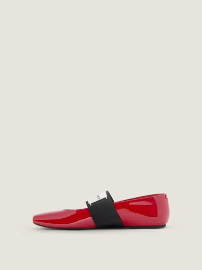 Givenchy Red Leather Ballet Flats In Blue
