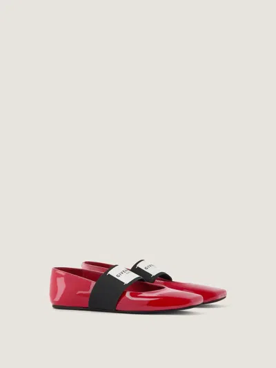 Givenchy Red Leather Ballet Flats In Blue