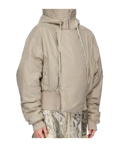 Rick Owens Drkshdw Long-sleeved Down Jacket In Brown