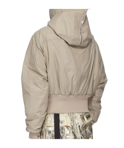 Rick Owens Drkshdw Long-sleeved Down Jacket In Brown