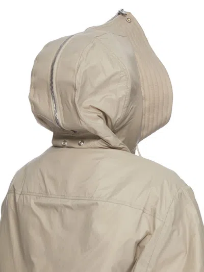 Rick Owens Drkshdw Long-sleeved Down Jacket In Brown