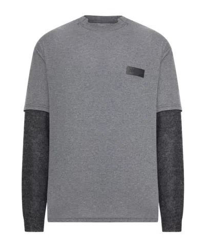 Magliano Double-sleeved Cotton Trauma T-shirt In Gray