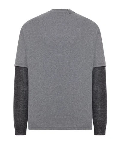 Magliano Double-sleeved Cotton Trauma T-shirt In Gray