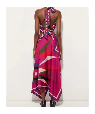 Pucci Asymmetric Printed Silk-twill Maxi Skirt In Multi