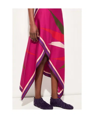 Pucci Asymmetric Printed Silk-twill Maxi Skirt In Multi