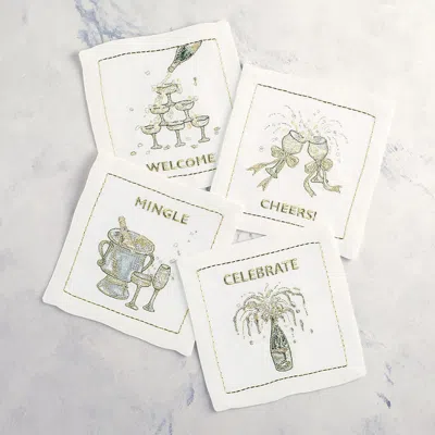 Frontgate Sip And Sparkle Cocktail Napkins, Set Of Eight