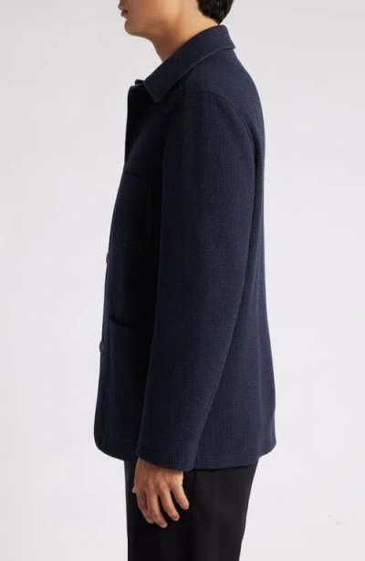 Hart Schaffner Marx Sonoma Textured Wool Blend Button-up Jacket In Blue