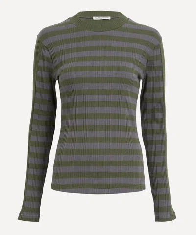 Ymc You Must Create Ymc Women's High Rains Multi-stripe Top In Gray