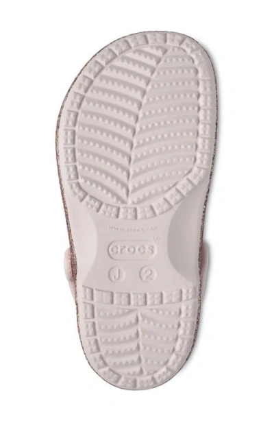 Crocs Kids' Glitter Faux Shearling Lined Clog In Pink