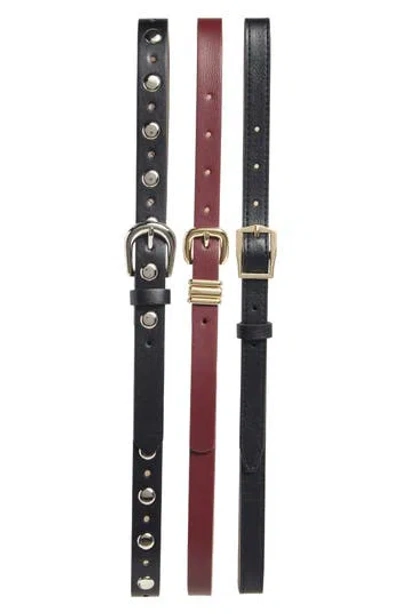 Steve Madden 3-for-1 Faux Leather Belt Set In Multi