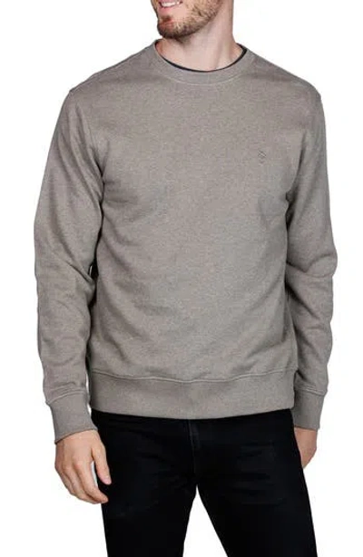 Tailorbyrd Cotton French Terry Crewneck Pullover In Brown