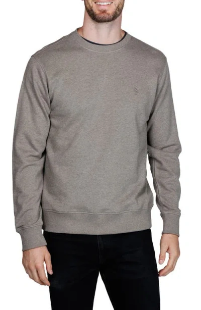 Tailorbyrd Cotton French Terry Crewneck Pullover In Brown