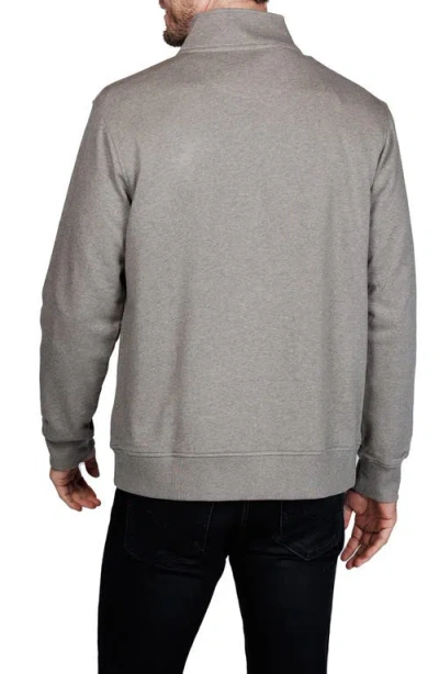 Tailorbyrd Cotton French Terry Quarter Zip Pullover In Brown