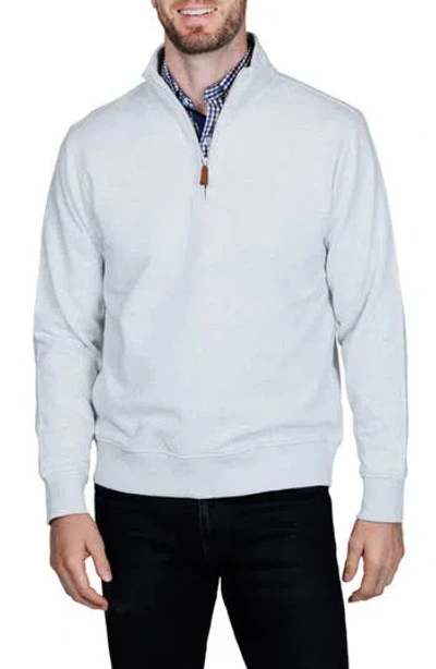 Tailorbyrd Cotton French Terry Quarter Zip Pullover In Gray