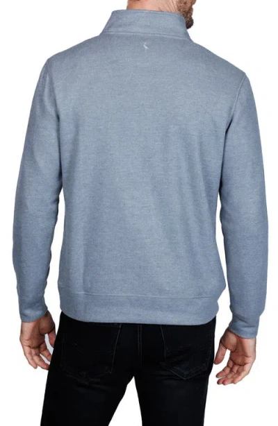 Tailorbyrd Cotton French Terry Quarter Zip Pullover In Gray