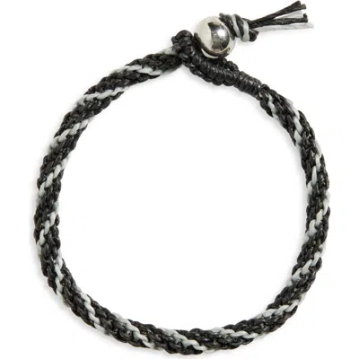 Caputo & Co Hand-knotted Stripe Macramé Bracelet In Multi