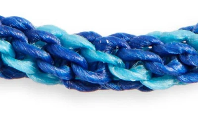 Caputo & Co Hand-knotted Stripe Macramé Bracelet In Blue