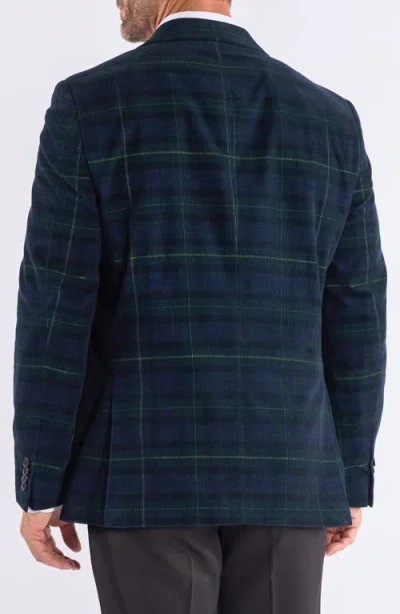 Savile Row Co Mayfair Navy Plaid Corduroy Sport Coat In Blue