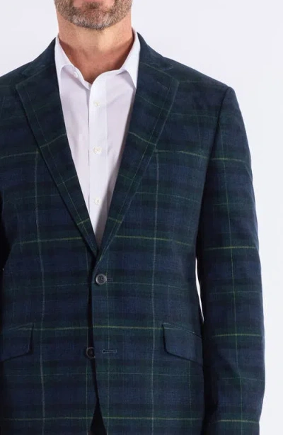 Savile Row Co Mayfair Navy Plaid Corduroy Sport Coat In Blue