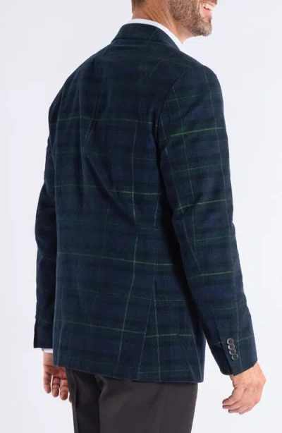 Savile Row Co Mayfair Navy Plaid Corduroy Sport Coat In Blue