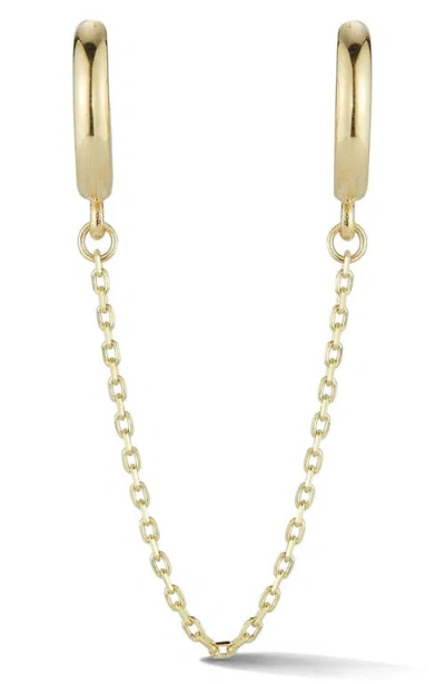 Ember Fine Jewelry 14k Gold Double Piercing Chain Drop Earring In Gold