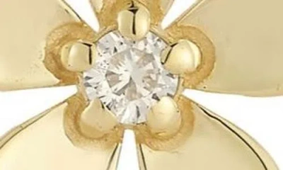 Ember Fine Jewelry 14k Yellow Gold Diamond Flower Stud Earrings In Gold