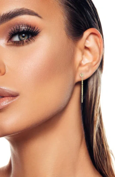 Ember Fine Jewelry 14k Yellow Gold Chain Drop Front/back Earrings In Gold