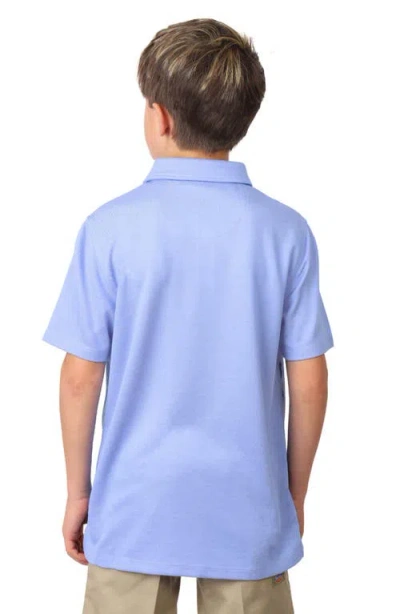 Tailorbyrd Kids' Solid Knit Polo In Blue