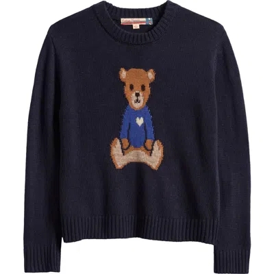 Vintage Havana Kids' Bear Stitched Knit Sweater In Blue